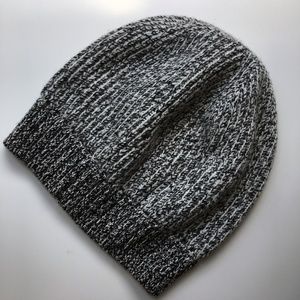 J CREW ribbed hat | black white knit beanie took
